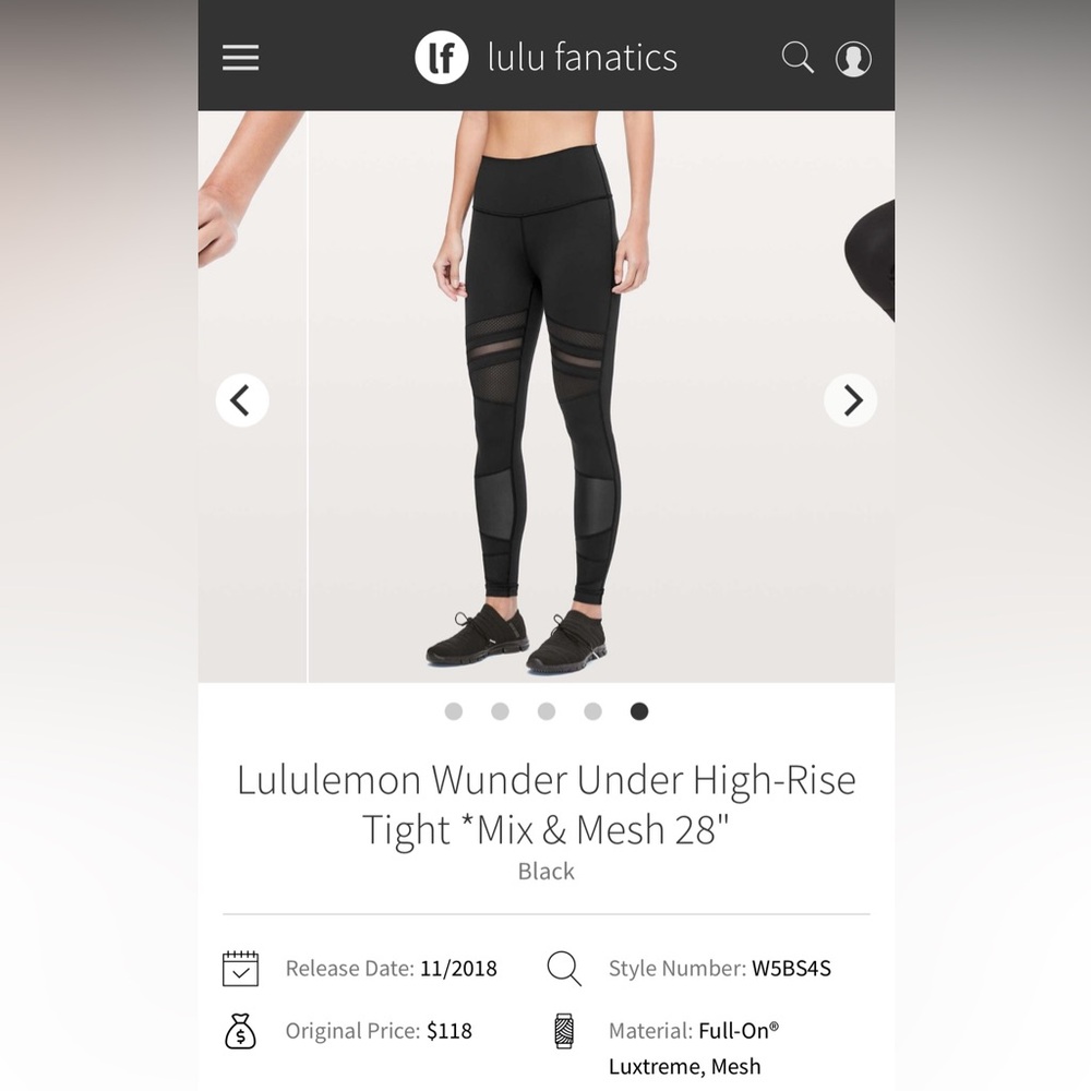 Lululemon Black Wunder Under High-Rise Leggings